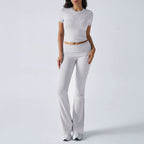 Women High Waisted Flare Pants Crop Top Lounge Set - product image 1