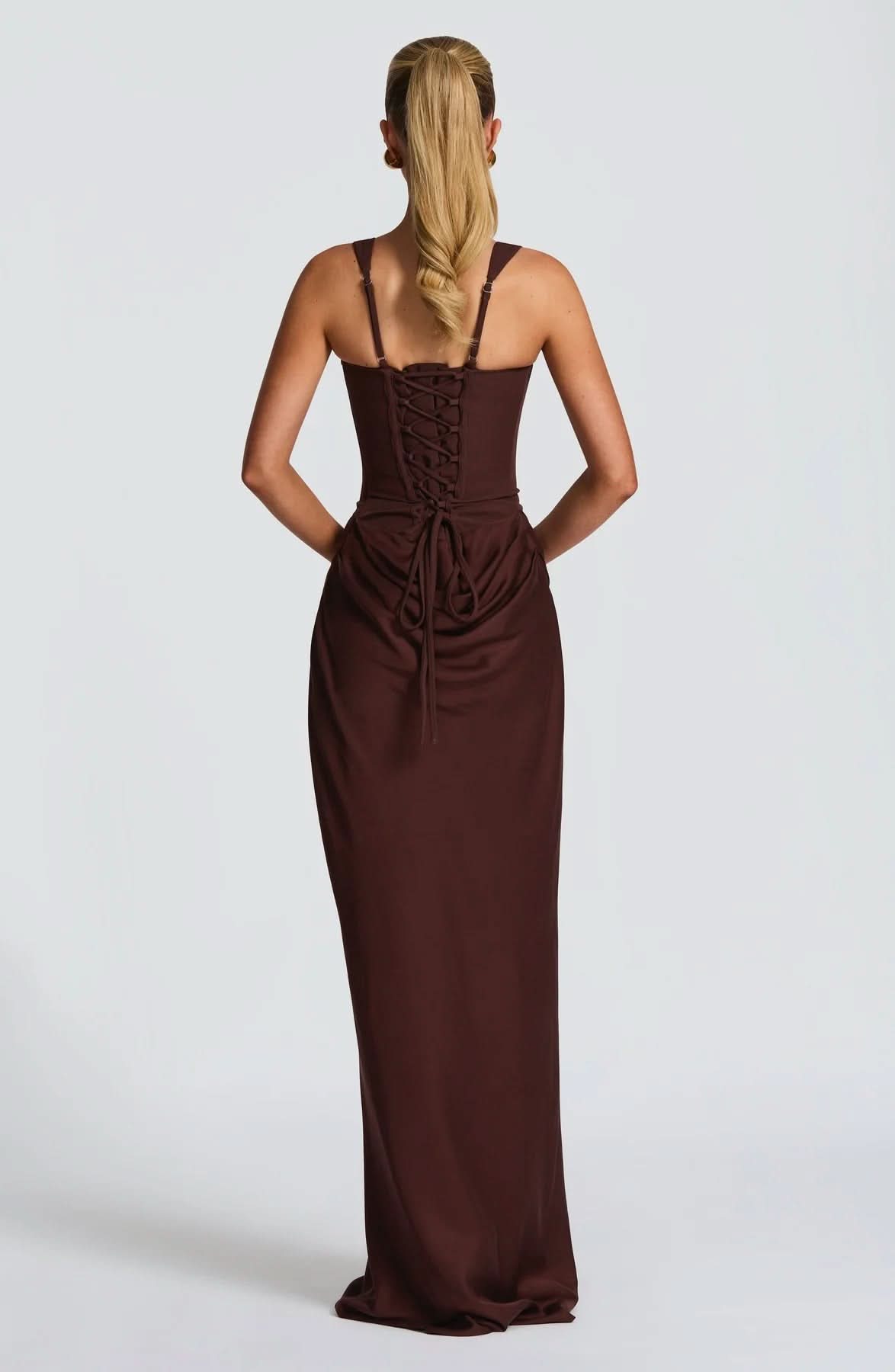 cornelia mini dress - plum brown BABYBOO CORNELIA MINI DRESS - PLUM BROWN XS