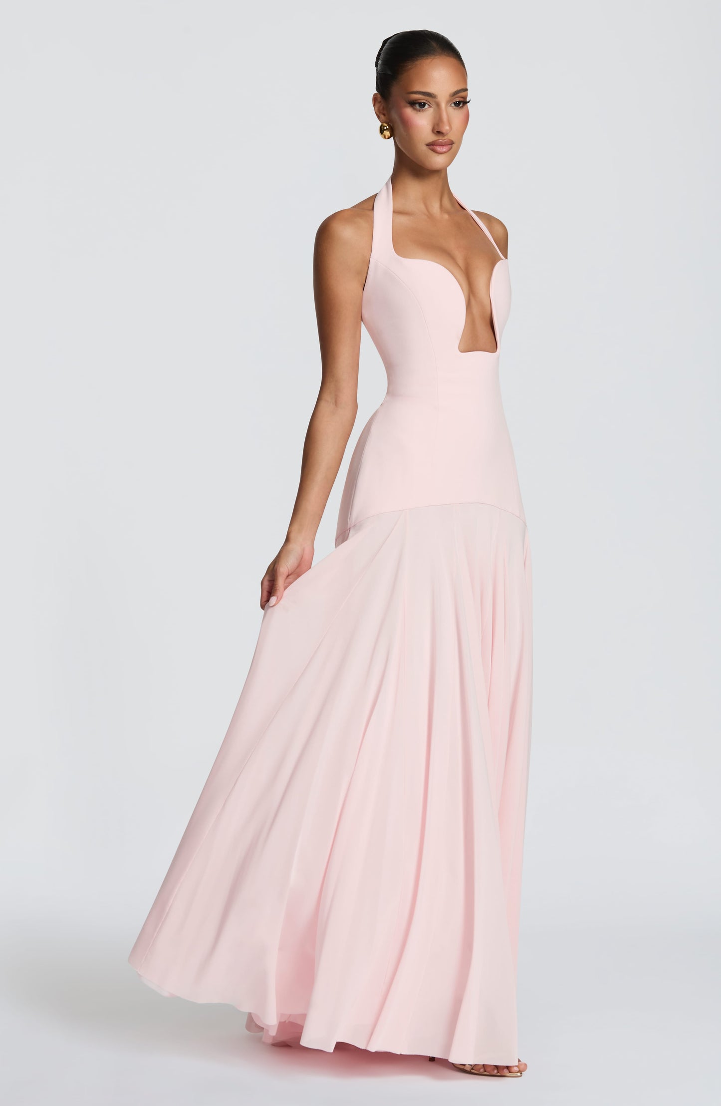 JADA | MESH PLUNGE MAXI DRESS