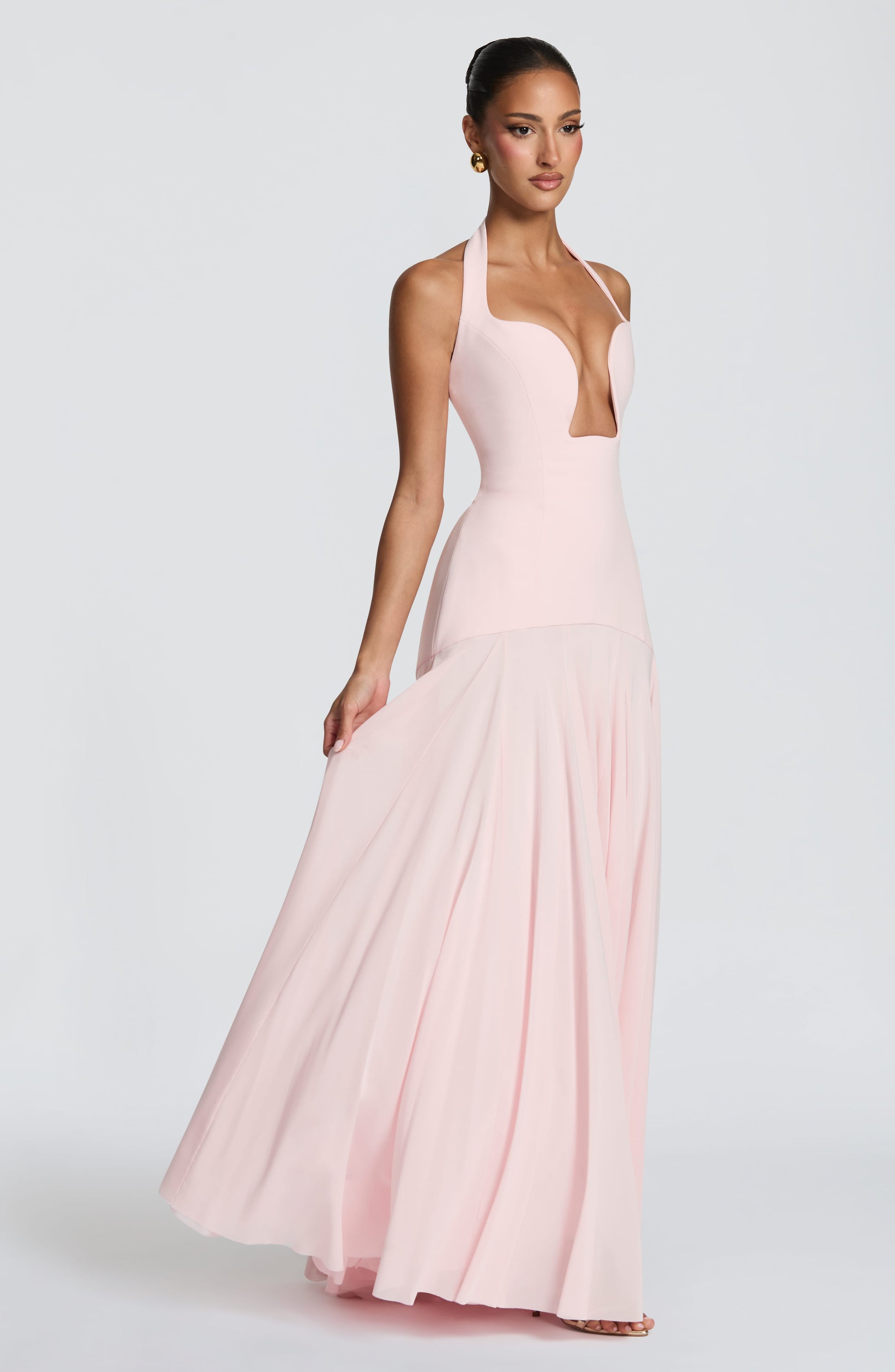JADA | MESH PLUNGE MAXI DRESS