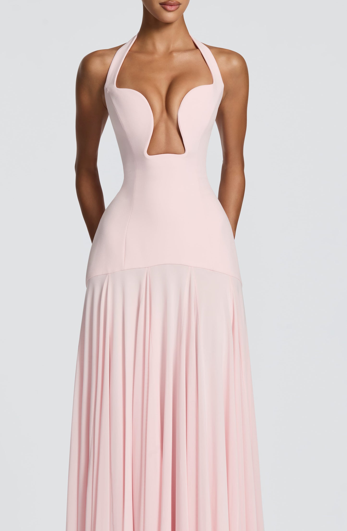 JADA | MESH PLUNGE MAXI DRESS