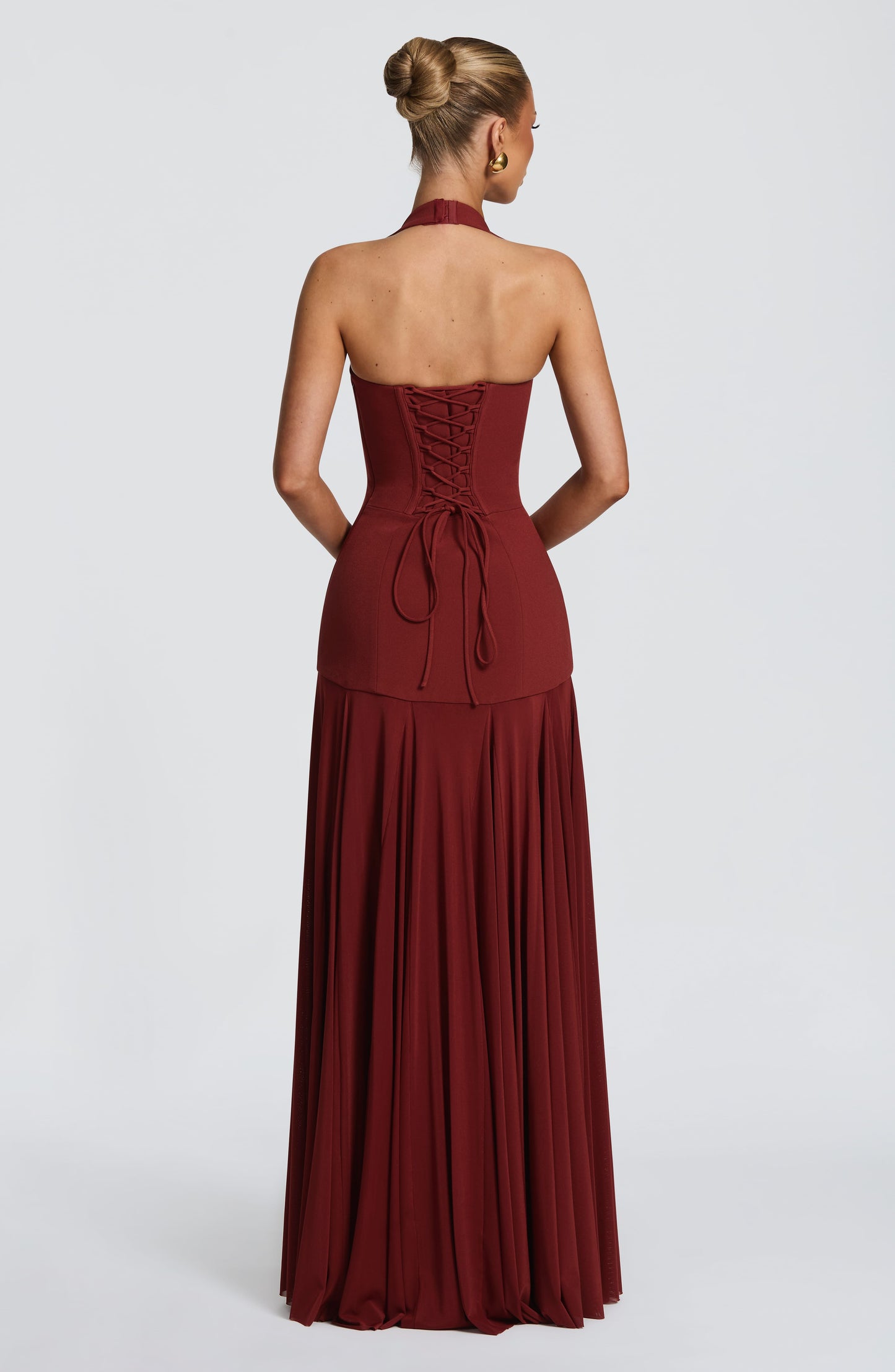 JADA | MESH PLUNGE MAXI DRESS