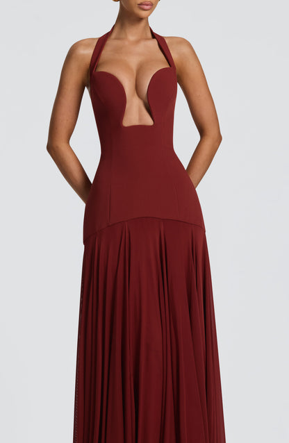 JADA | MESH PLUNGE MAXI DRESS
