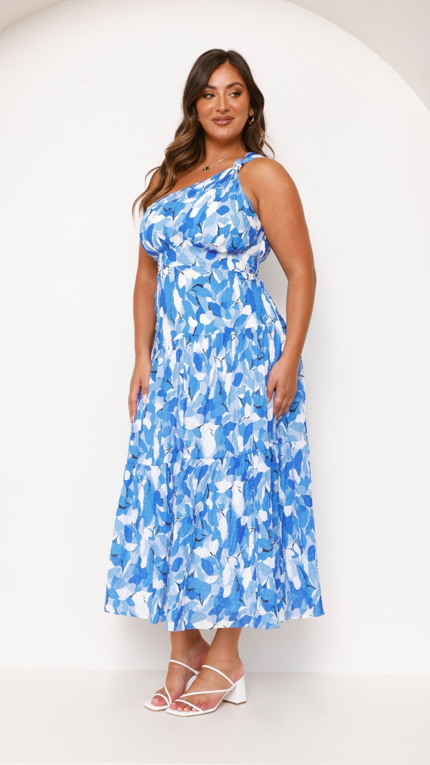 JOVIE | TIERED MIDI DRESS - Blue Floral