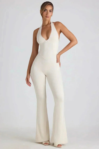 JOY | HALTER BACKLESS MAXI JUMPSUIT - Sienna