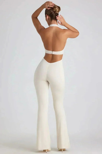 JOY | HALTER BACKLESS MAXI JUMPSUIT - Sienna