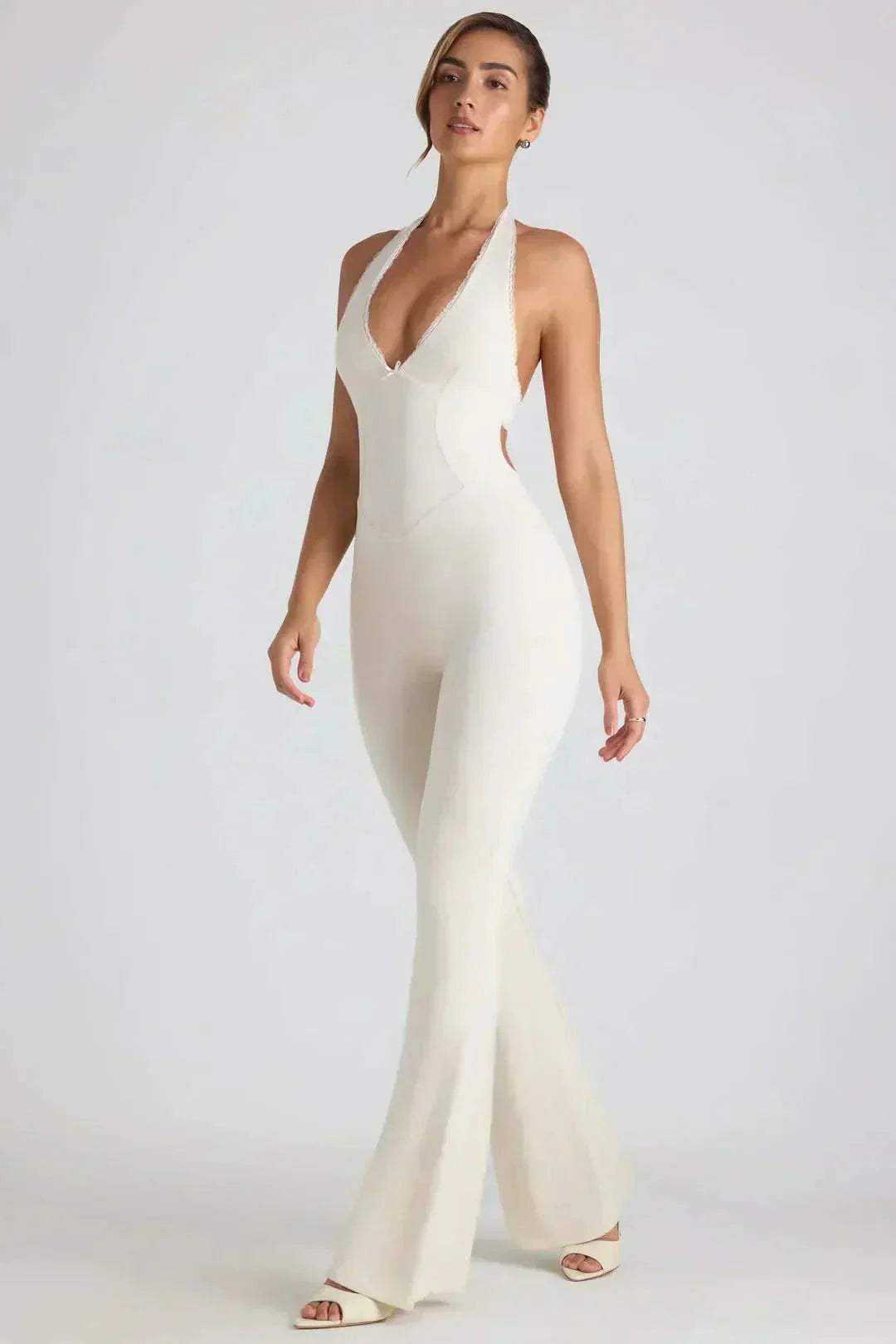 JOY | HALTER BACKLESS MAXI JUMPSUIT - Sienna