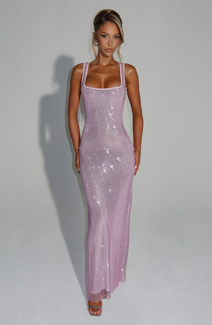 LILLIE | BOHO MAXI DRESS - Pink, front