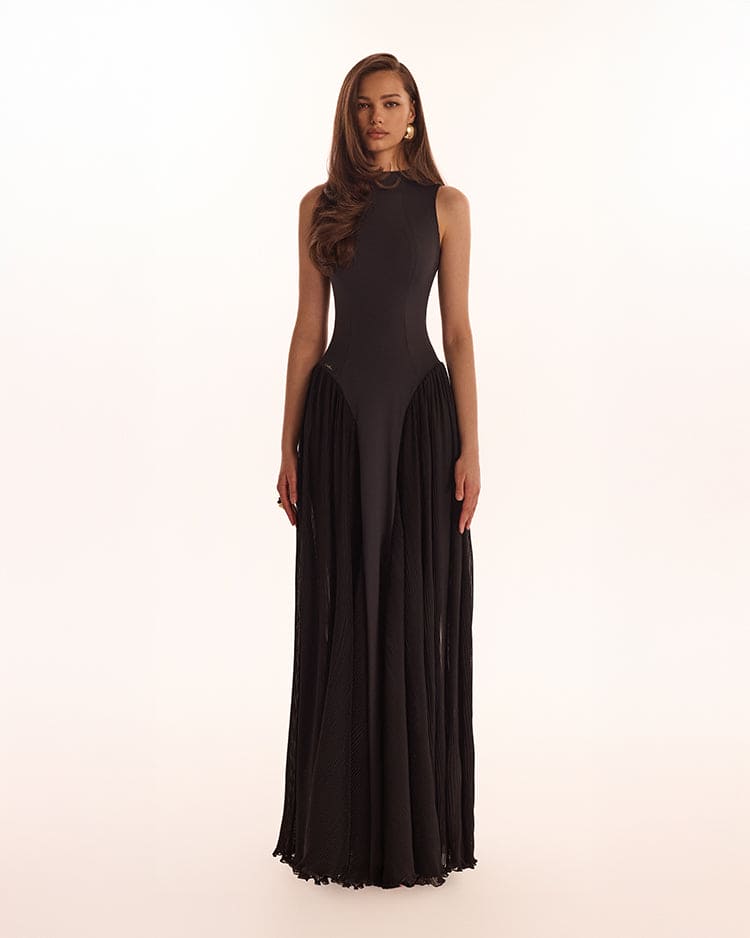 AVIANA | POLO MAXI DRESS - Black