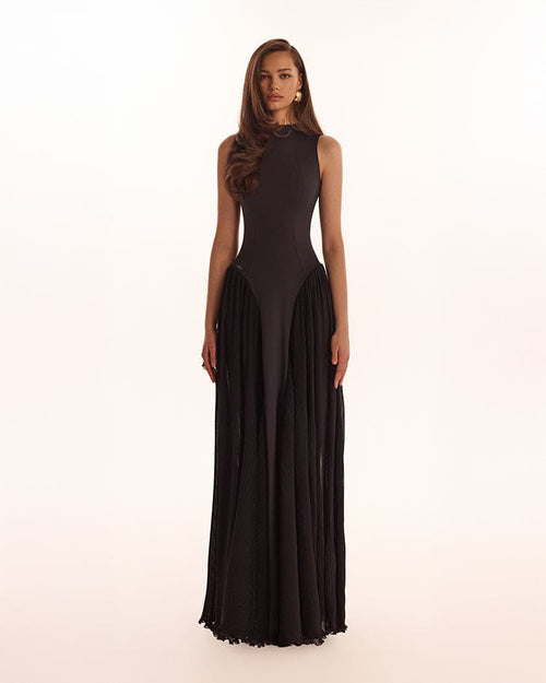 AVIANA | POLO MAXI DRESS - Black