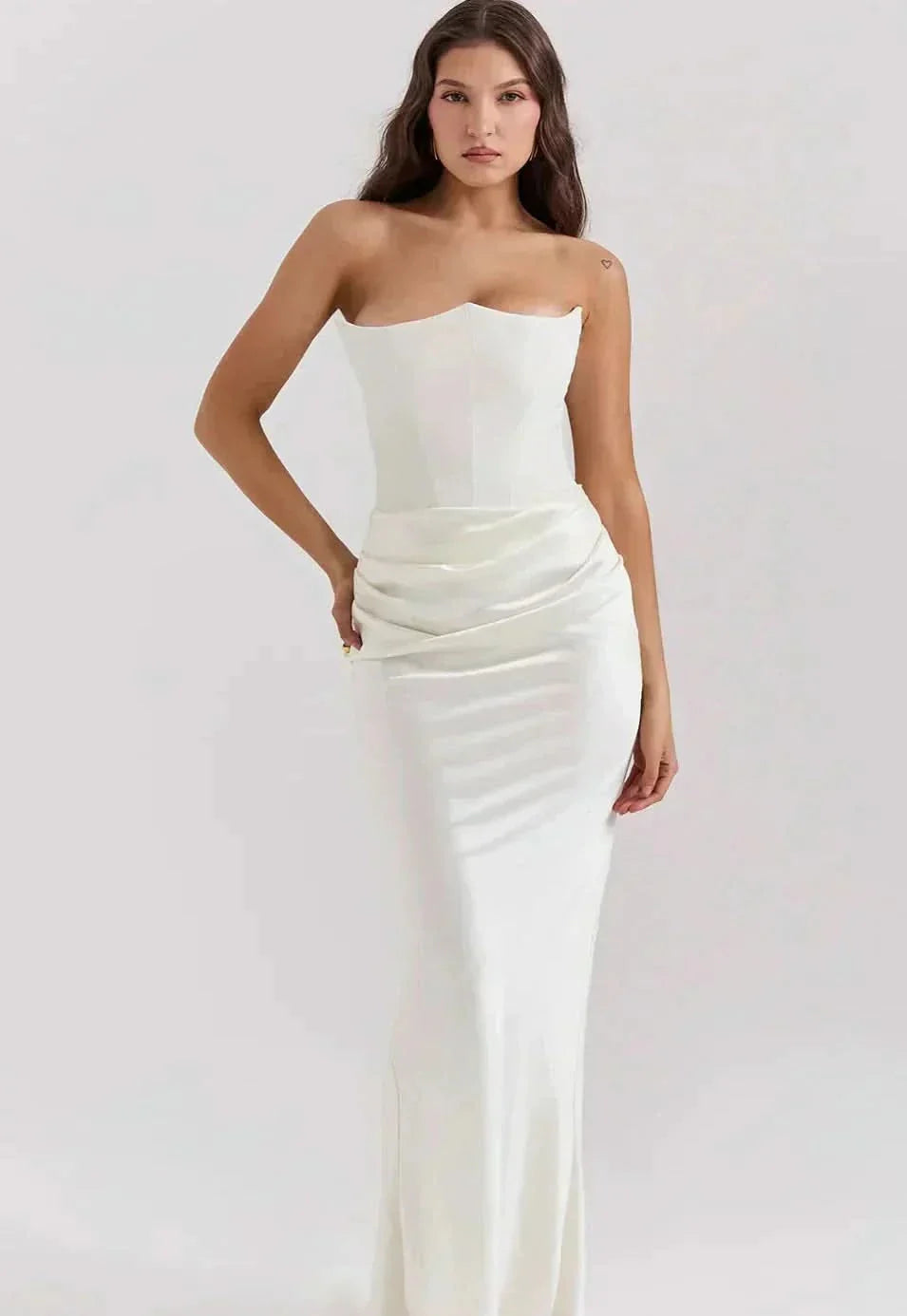 PARKER | GINGHAM MAXI DRESS - White
