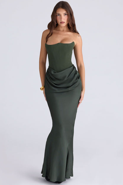 PARKER | GINGHAM MAXI DRESS - Green
