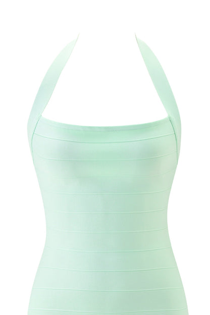 ADALYN | HALTER BANDAGE MINI DRESS - Mint Green