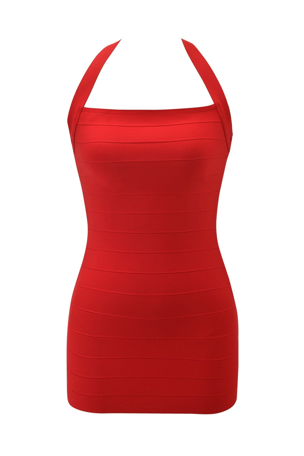ADALYN | HALTER BANDAGE MINI DRESS - Red