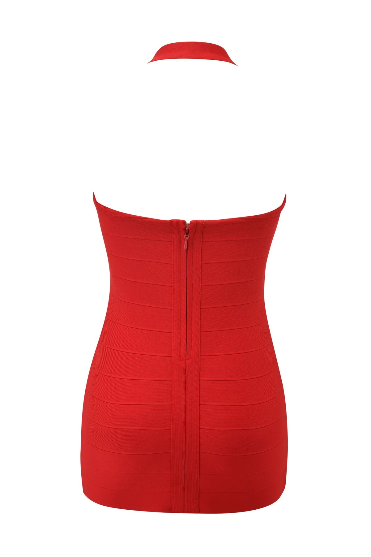 ADALYN | HALTER BANDAGE MINI DRESS - Red