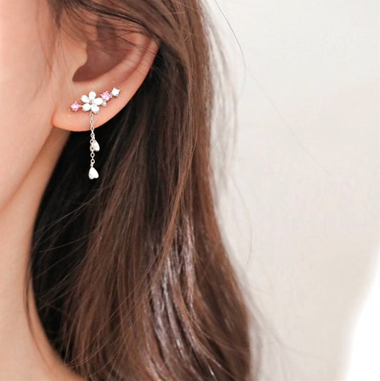 ADELIE | CHERRY BLOSSOM EARRINGS - Silver