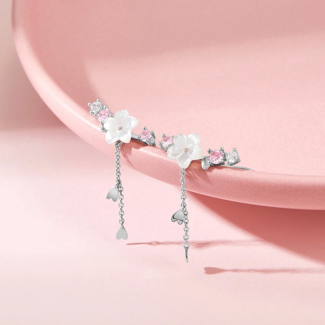 ADELIE | CHERRY BLOSSOM EARRINGS - Silver