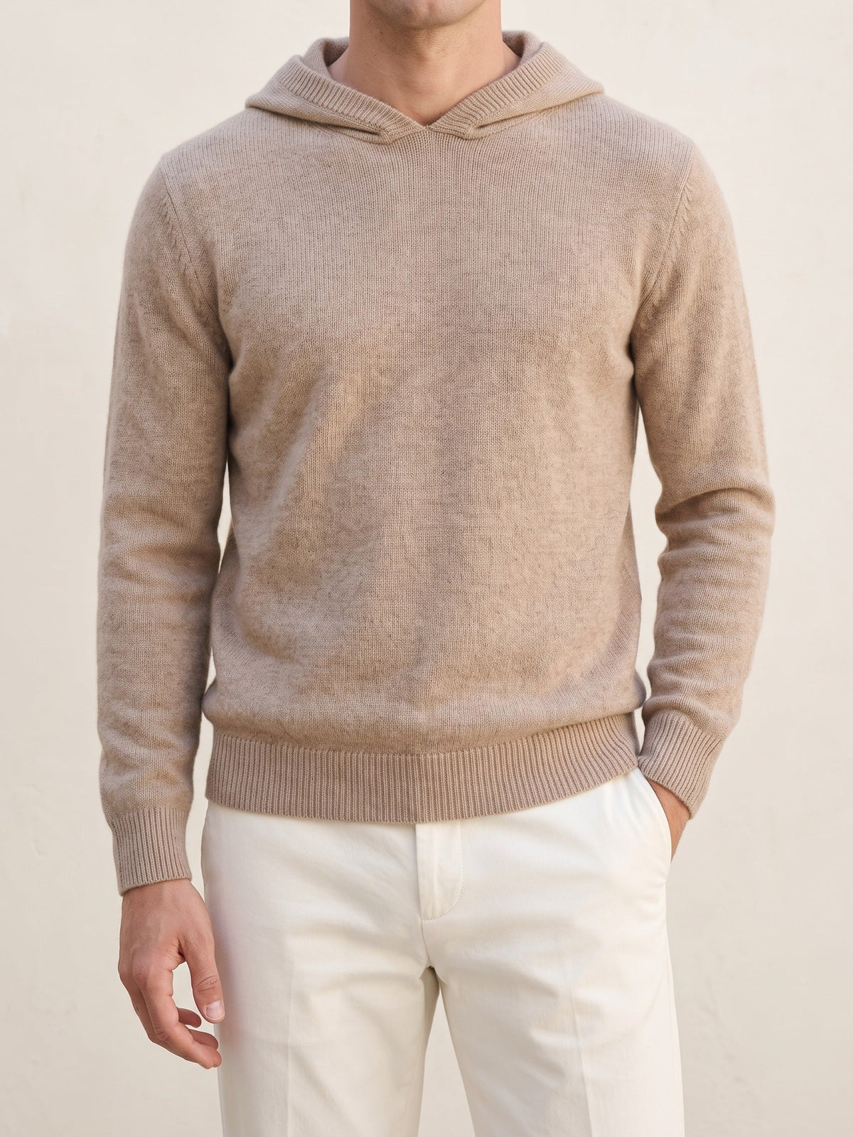 ADRIAN | HOODED SWEATER - Camel