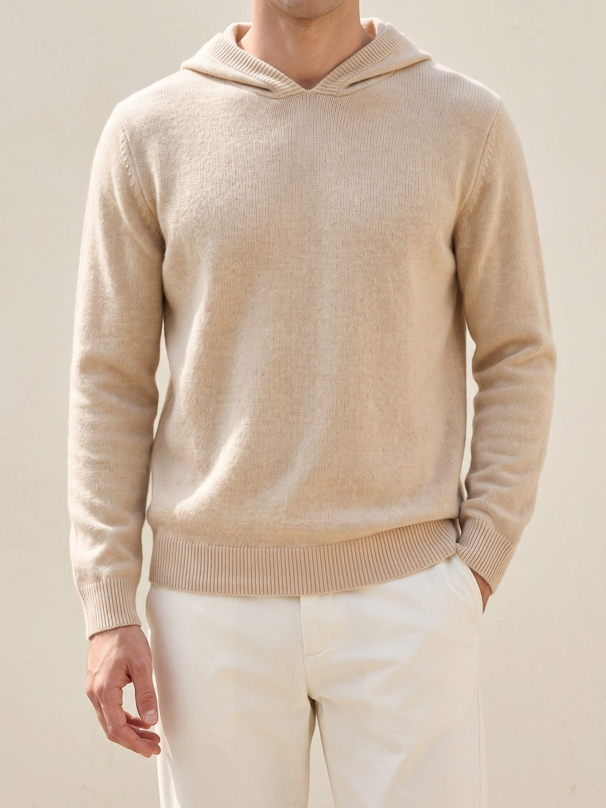 ADRIAN | HOODED SWEATER - Sand