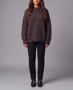 AIDA | CREW-NECK KNIT TOP - Chocolate