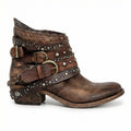 AILA | STUDDED ANKLE BOOTS - Brown