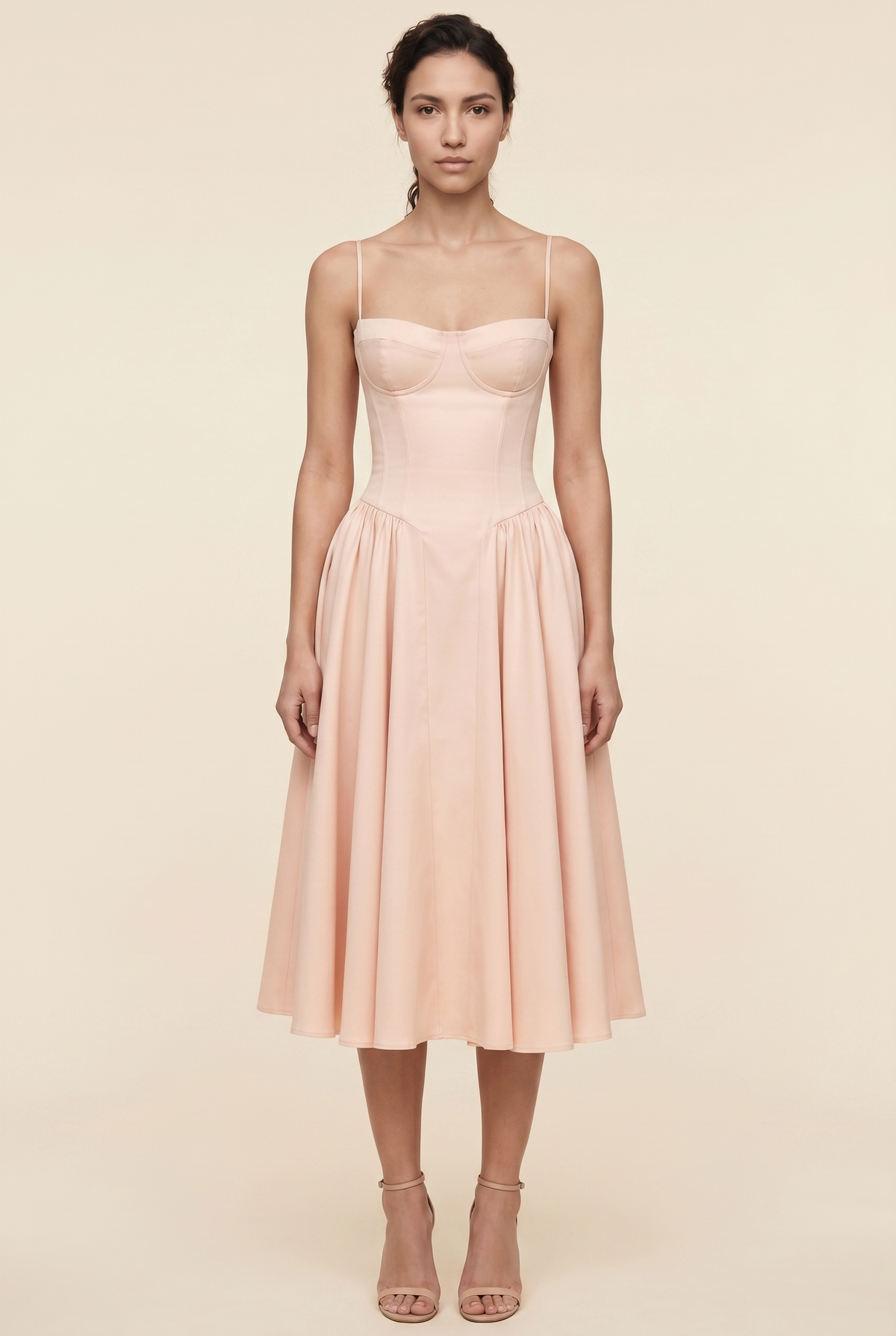 AILSA | SWEETHEART MIDI DRESS - Blush