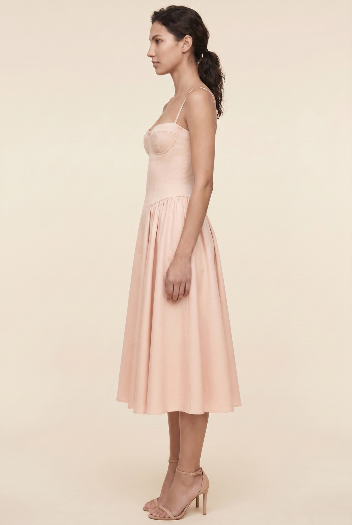 AILSA | SWEETHEART MIDI DRESS - Blush