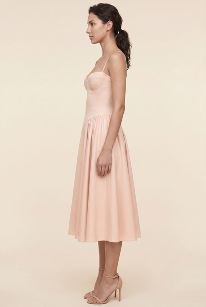 AILSA | SWEETHEART MIDI DRESS - Blush