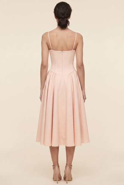 AILSA | SWEETHEART MIDI DRESS - Blush