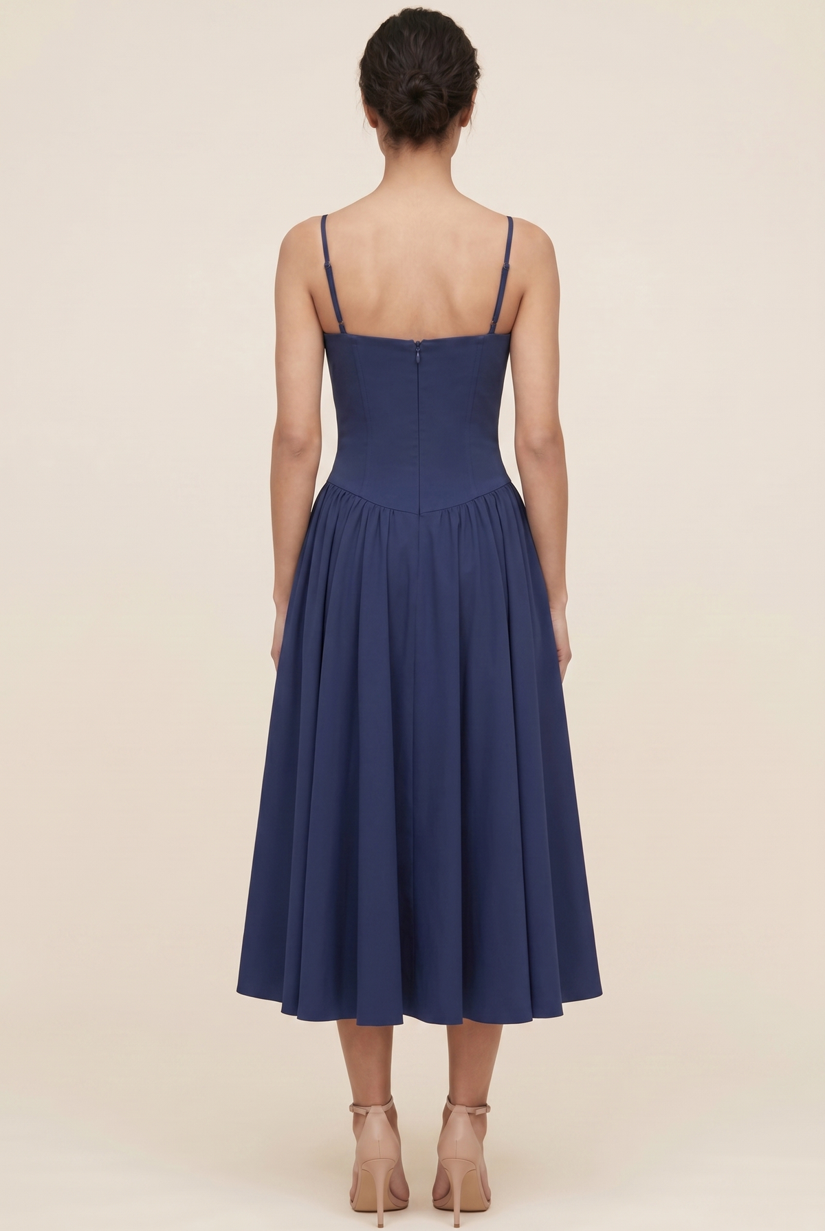 AILSA | SWEETHEART MIDI DRESS - Navy