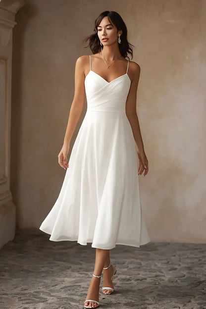 ALCINA | CHIFFON MIDI DRESS - White