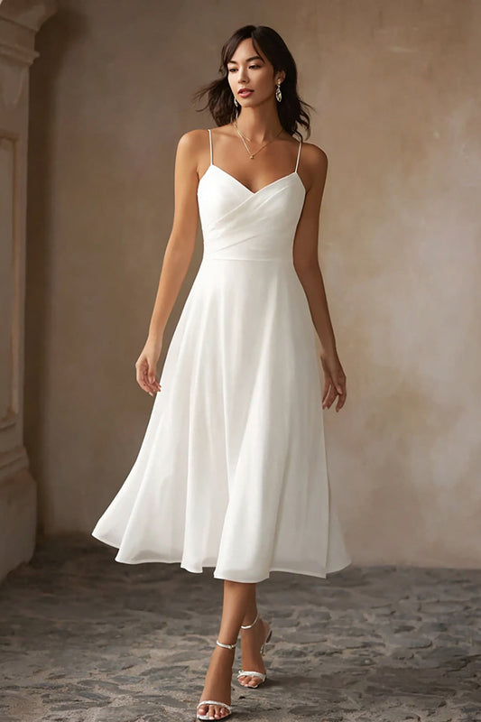 ALCINA | CHIFFON MIDI DRESS - White