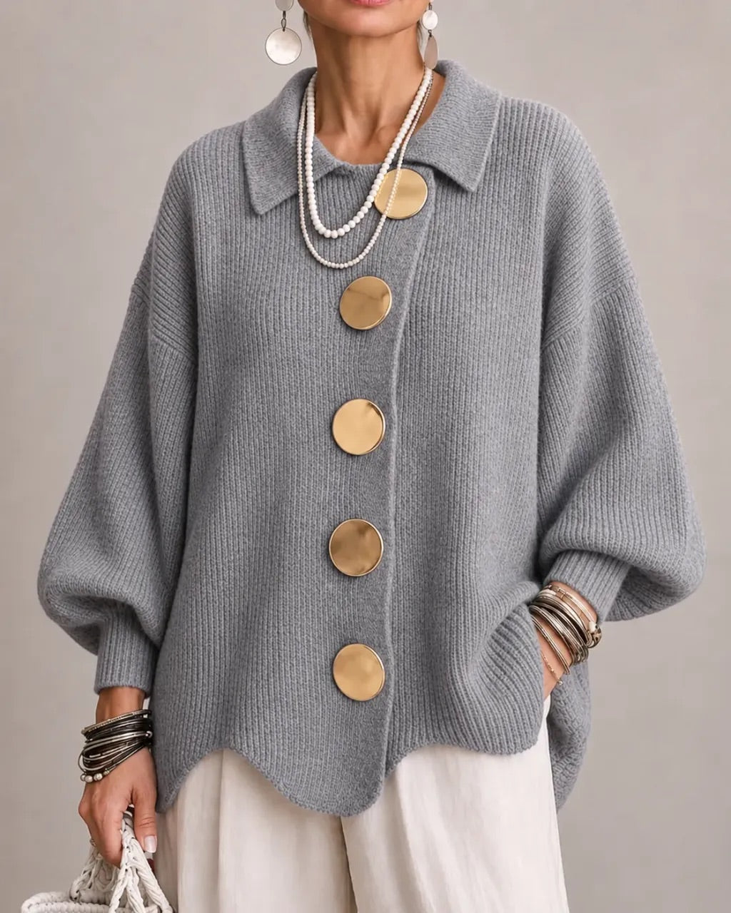 ALESSA | COLLARED KNIT TOP