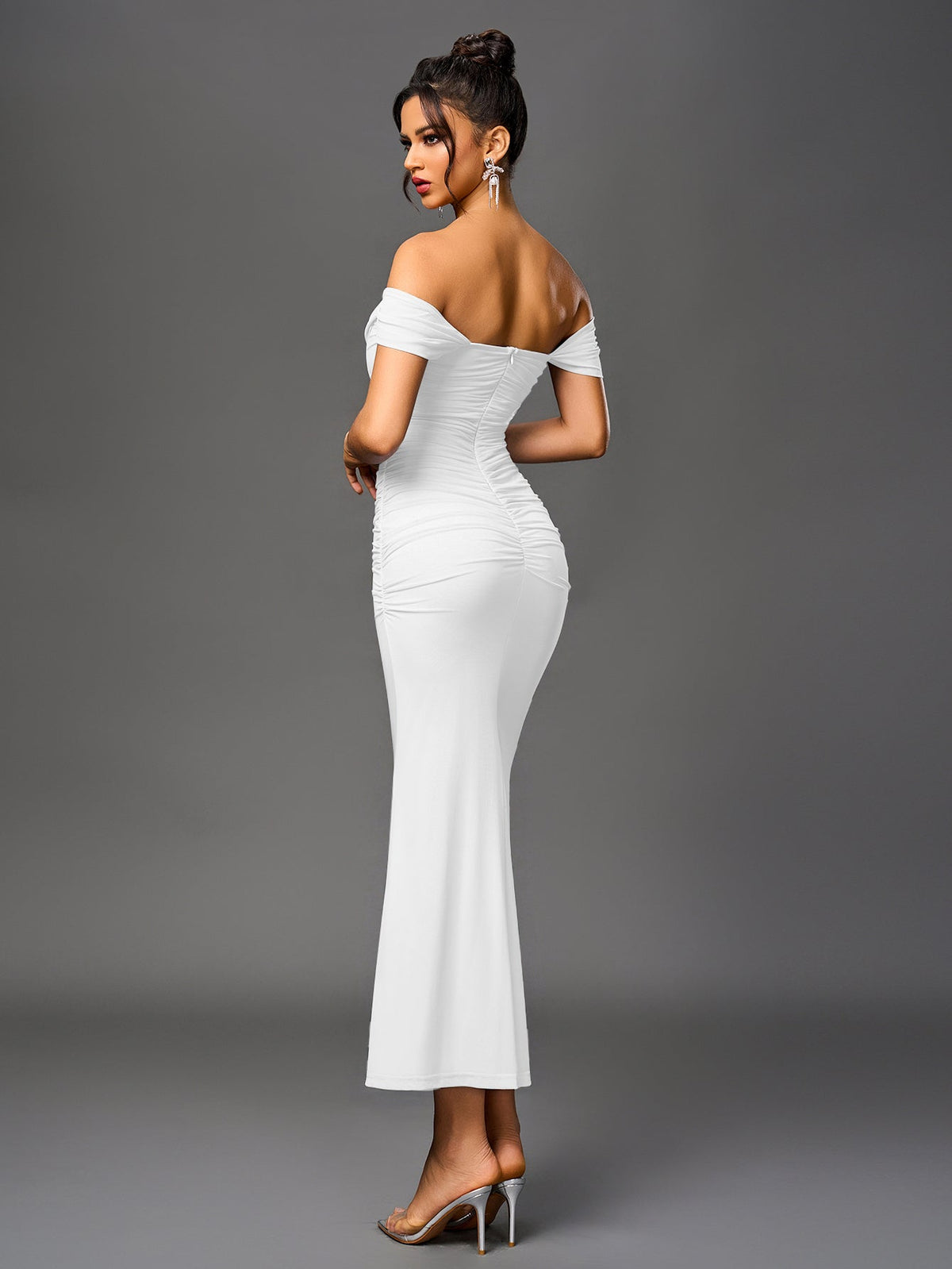 ALIDA | OFF SHOULDER MAXI DRESS - White