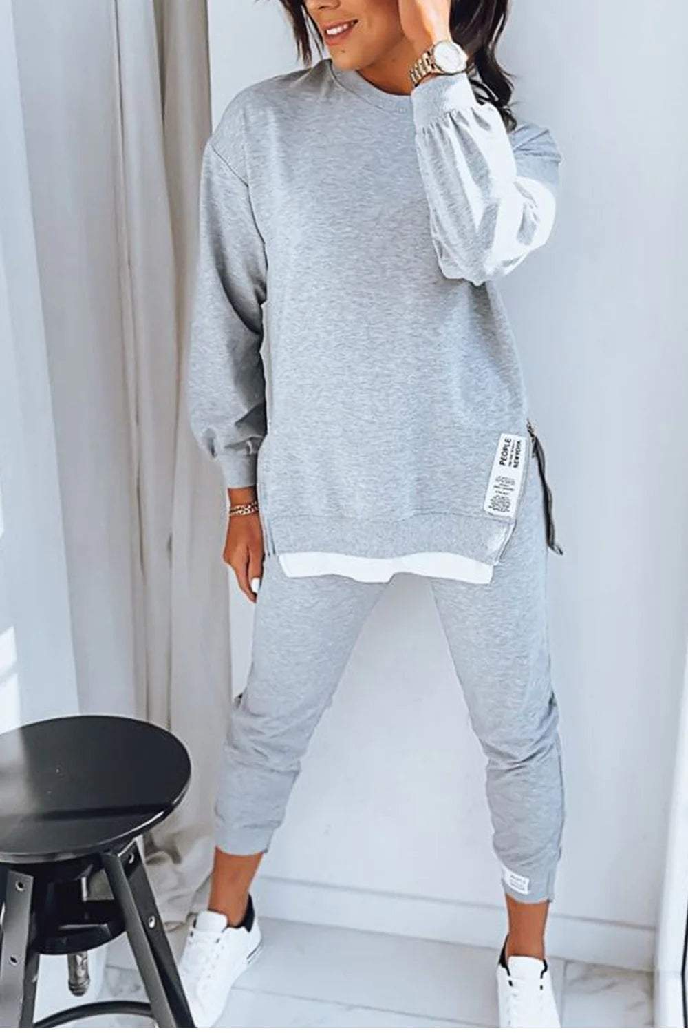 ALLAIRE | RELAXED TOP SET - Gray