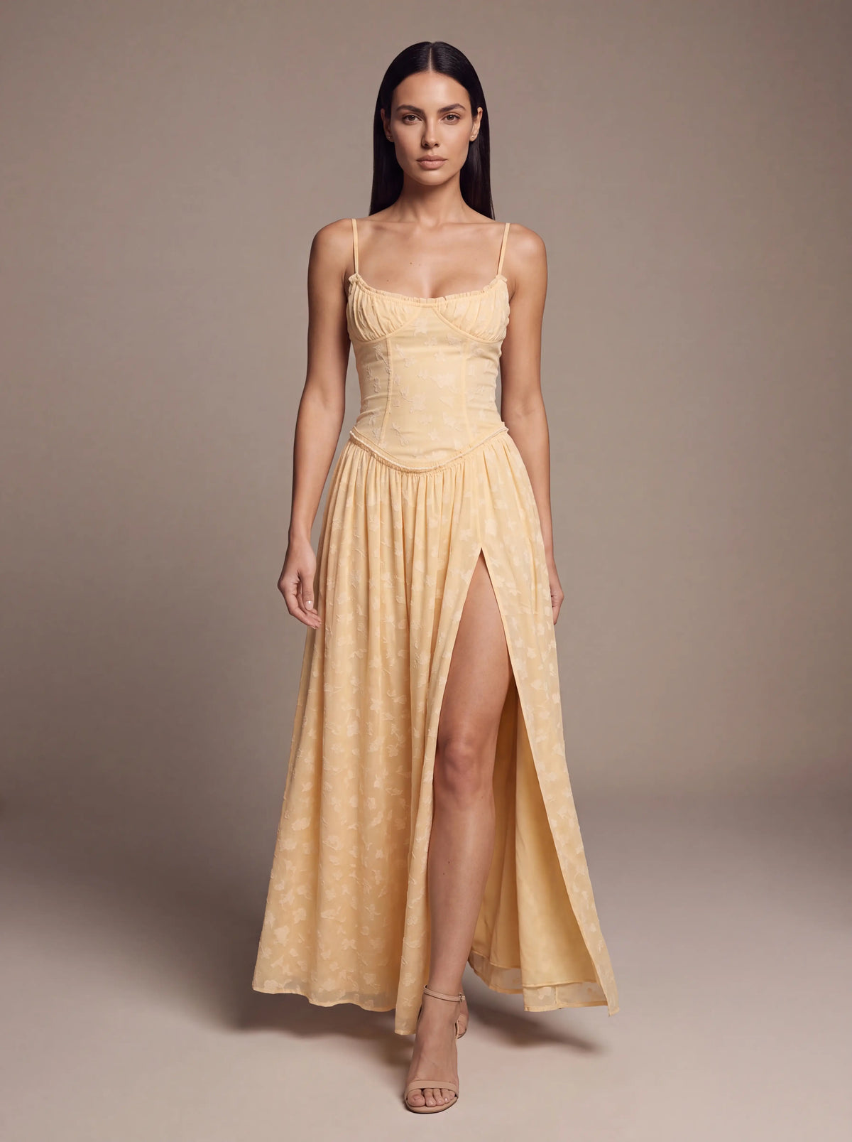 ALTHEA | CORSET MAXI DRESS - Butter Yellow