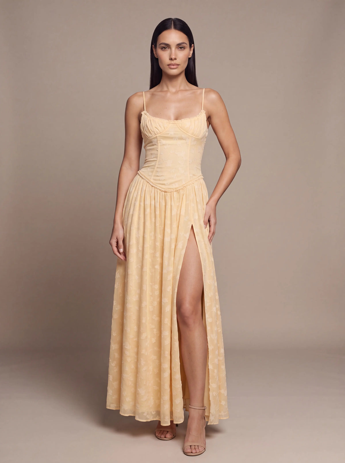 ALTHEA | CORSET MAXI DRESS - Butter Yellow