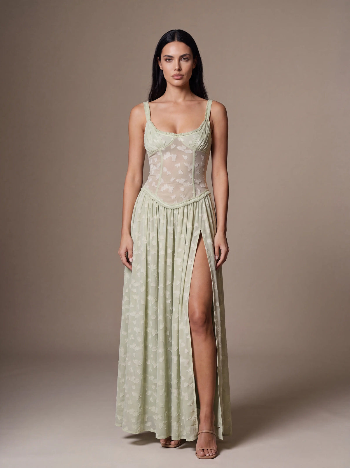 ALTHEA | CORSET MAXI DRESS - Sage Green