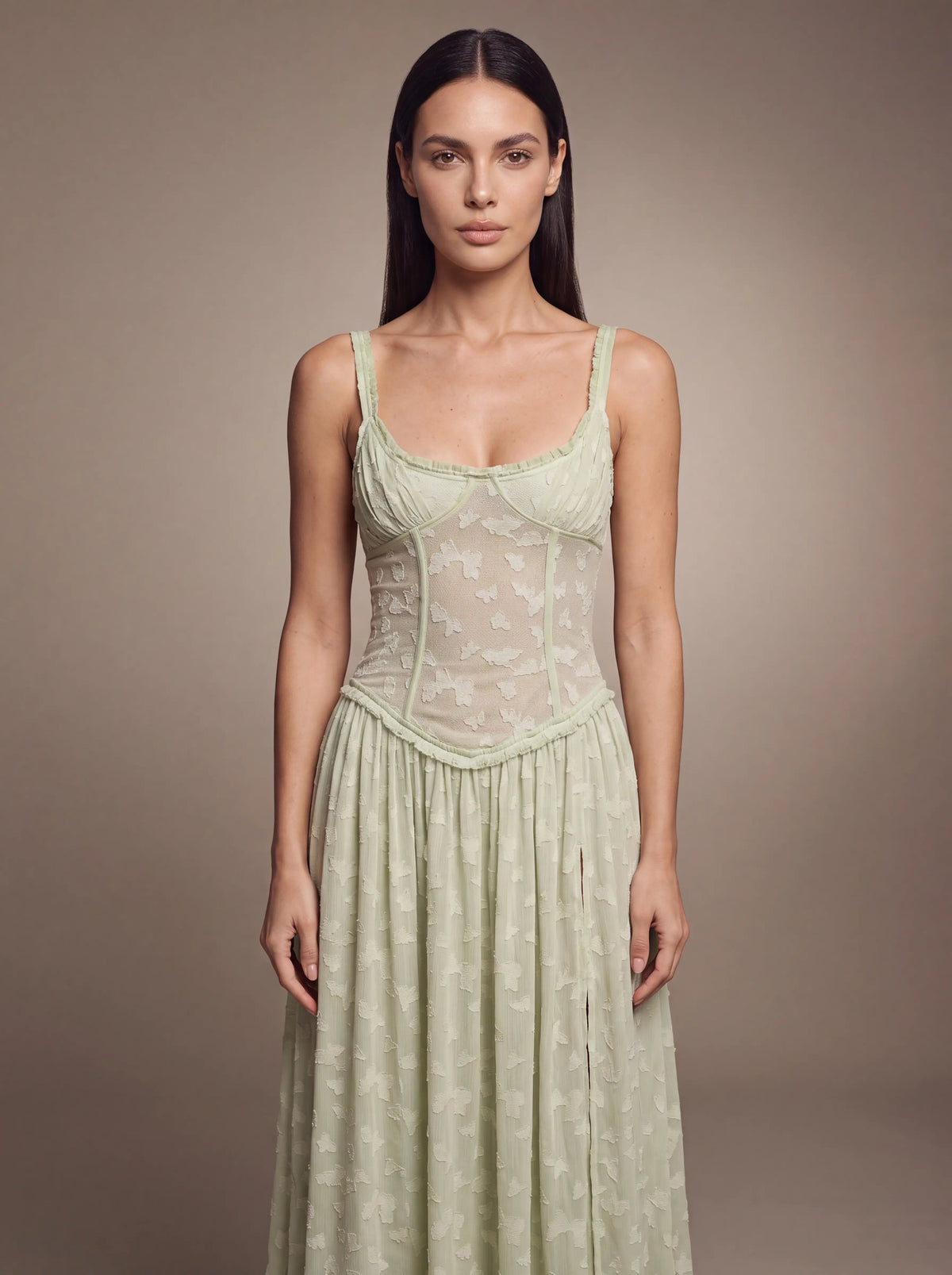 ALTHEA | CORSET MAXI DRESS - Sage Green