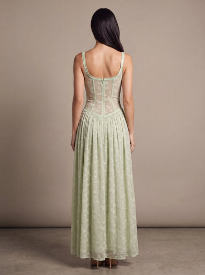 ALTHEA | CORSET MAXI DRESS - Sage Green