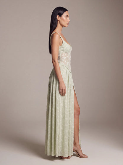 ALTHEA | CORSET MAXI DRESS - Sage Green