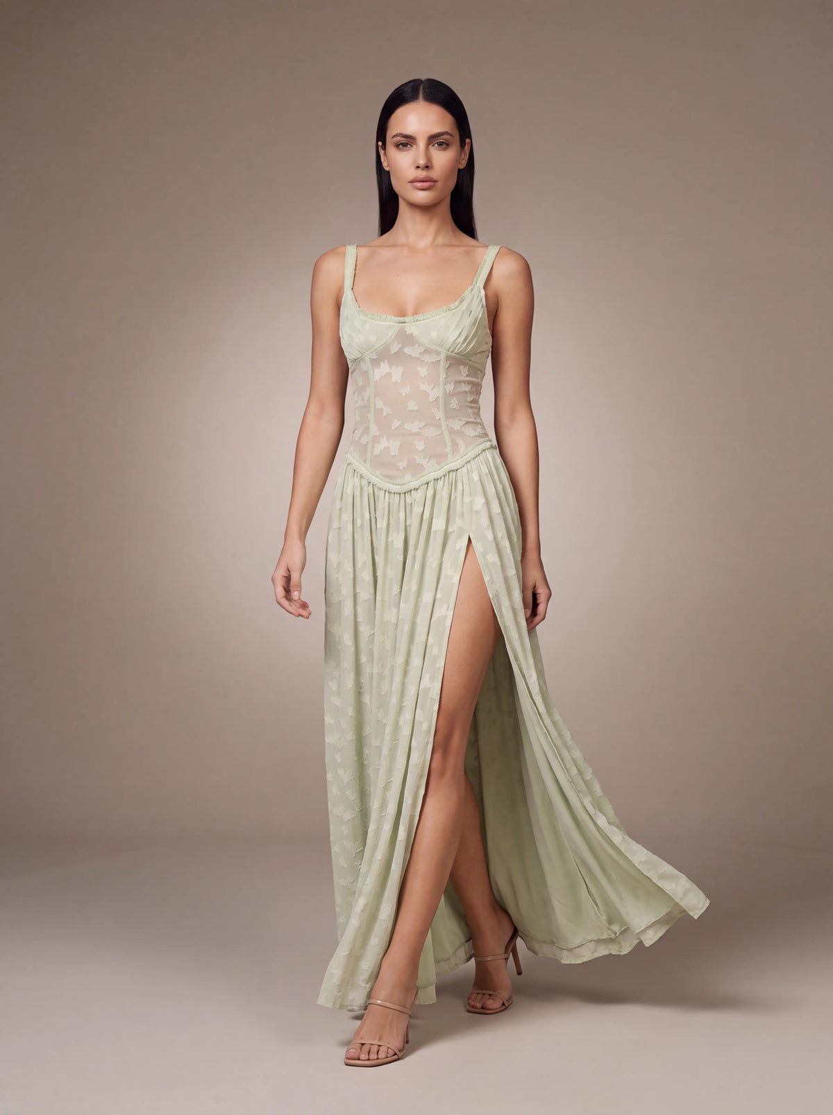 ALTHEA | CORSET MAXI DRESS - Sage Green