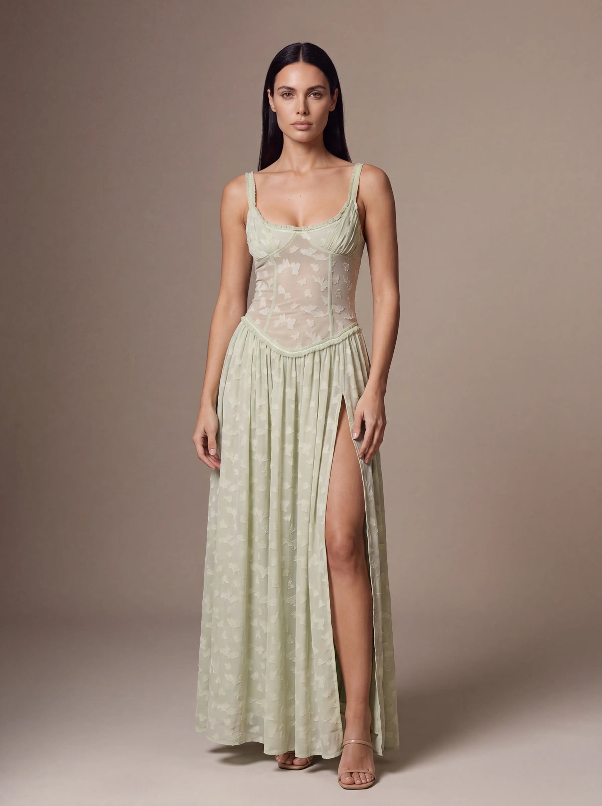 ALTHEA | CORSET MAXI DRESS - Sage Green
