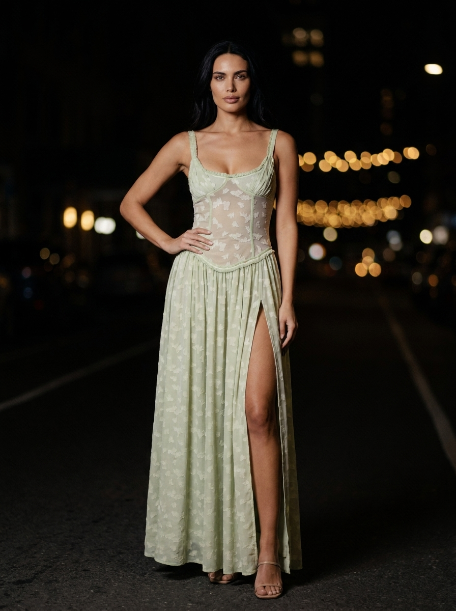 ALTHEA | CORSET MAXI DRESS - Sage Green