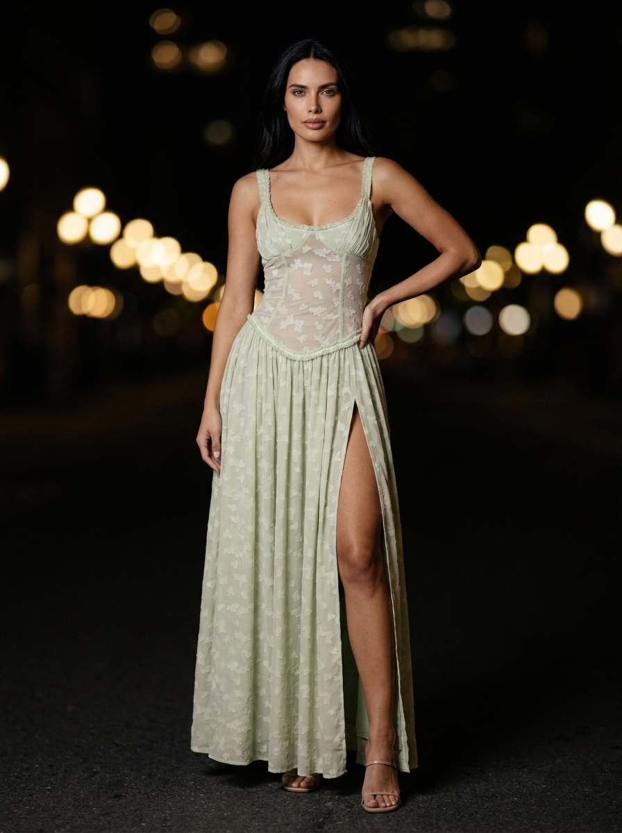 ALTHEA | CORSET MAXI DRESS - Sage Green