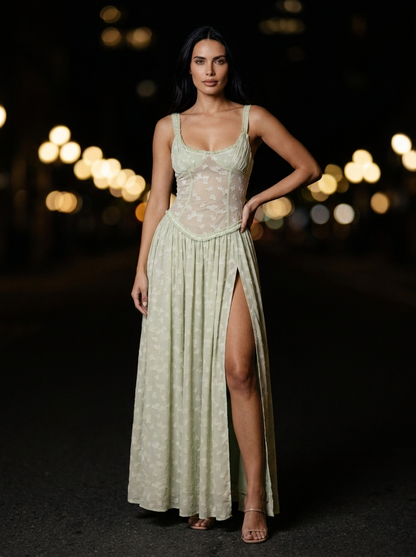 ALTHEA | CORSET MAXI DRESS - Sage Green