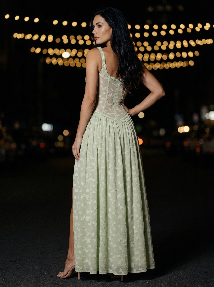 ALTHEA | CORSET MAXI DRESS - Sage Green