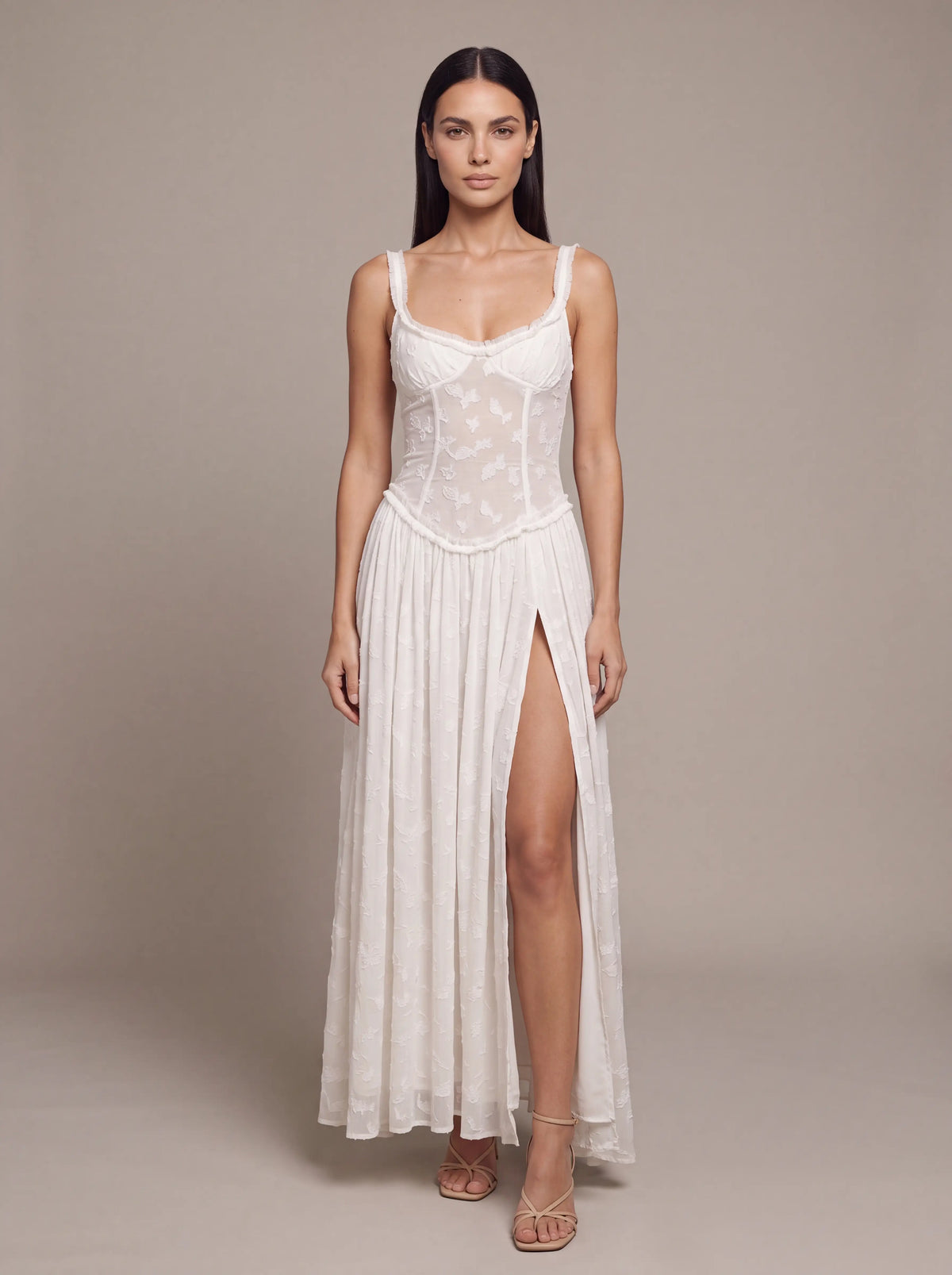 ALTHEA | CORSET MAXI DRESS - White