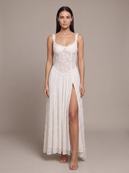 ALTHEA | CORSET MAXI DRESS - White