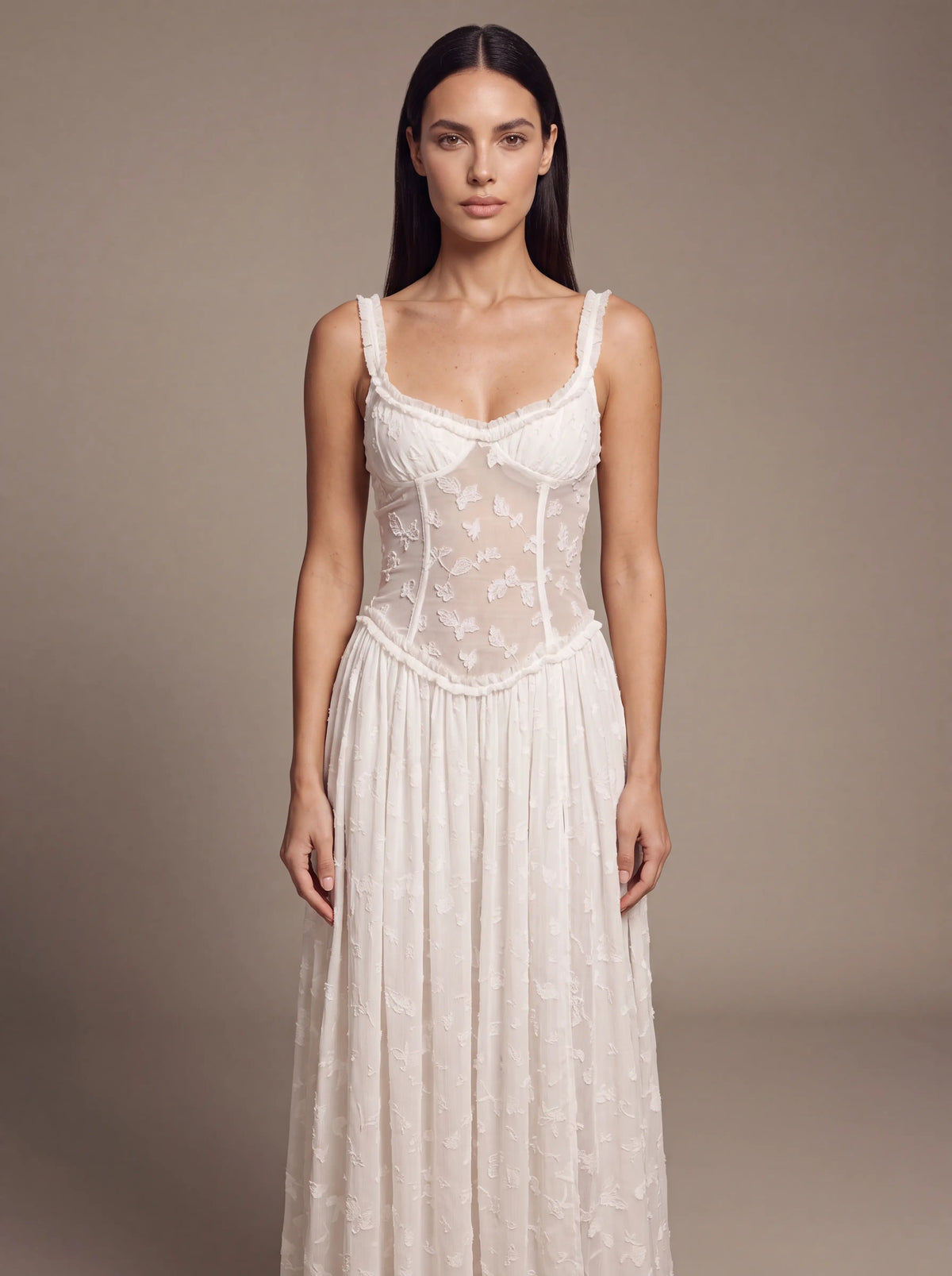 ALTHEA | CORSET MAXI DRESS - White